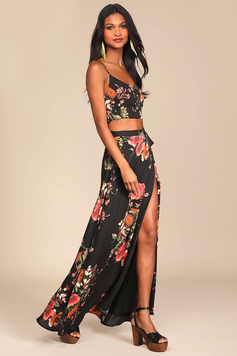 chinese dress ladies Pink Floral Puff Sleeve Maxi Dress – PinkBlush main image 1