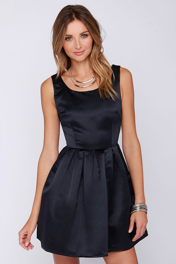 Cute Navy Blue Dress - Skater Dress - Party Dress - $59.00 - Lulus