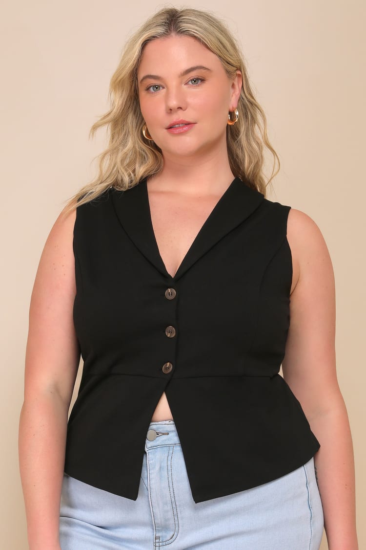 Heightened Vibes Black Sleeveless Vest Top