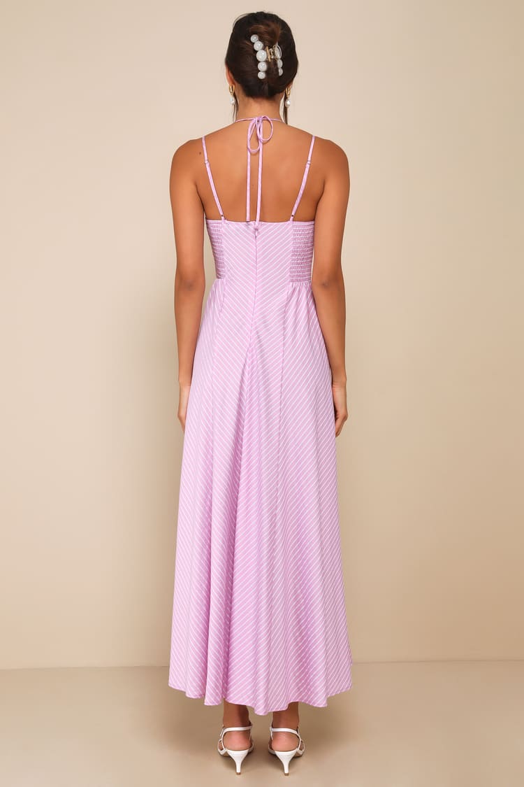 Lilac Striped Midi Dress - Double Strap Dress - Lilac Midi Dress - Lulus Lilac Striped Midi Dress - Double Strap Dress - Lilac Midi Dress - Lulus