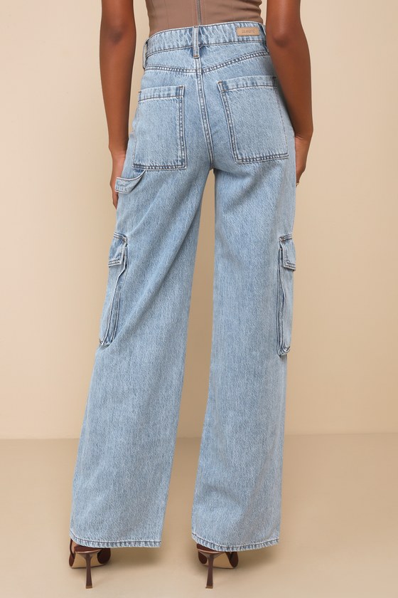 Blank NYC All Heart - Light Wash Denim Jeans - Denim Cargo Pants