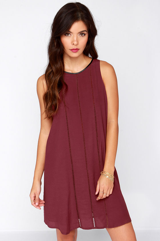 maroon casual dress