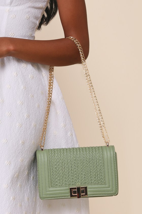 Let's Go Out Later Sage Braided Crossbody Bag 1
