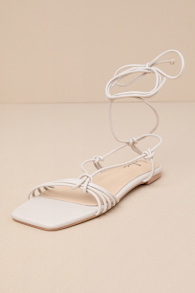 Brycin Bone Strappy Lace-Up Sandals