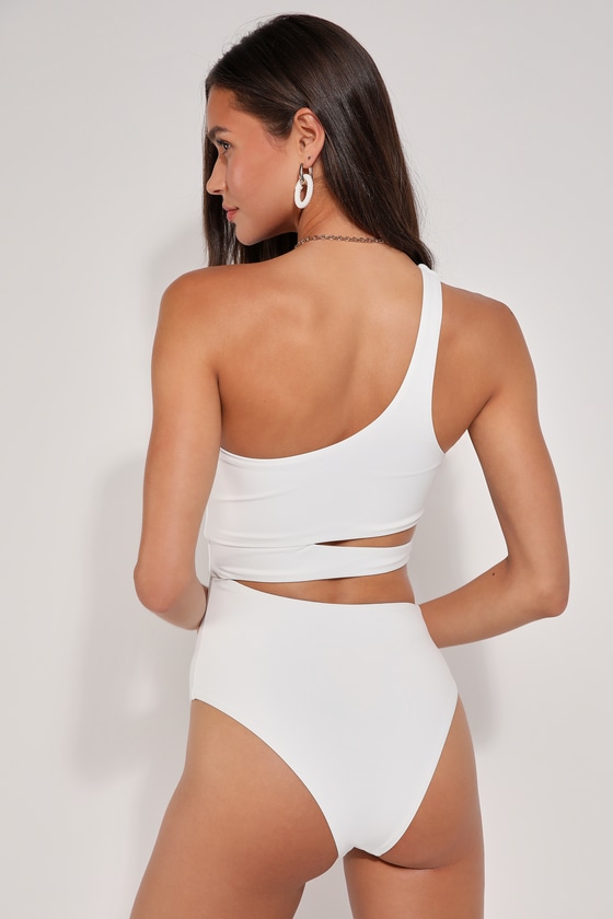 Lulus Sunshine Glow White Cutout One-piece Swimsuit In White