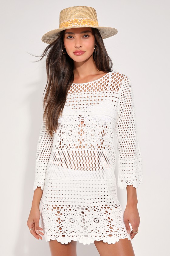 Willow Off White Crochet Swim Cover-Up 5