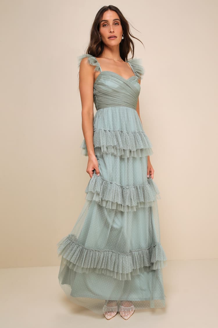 Swiss Dot Mesh Tiered Dress Swiss Dot Mesh Tiered Dress