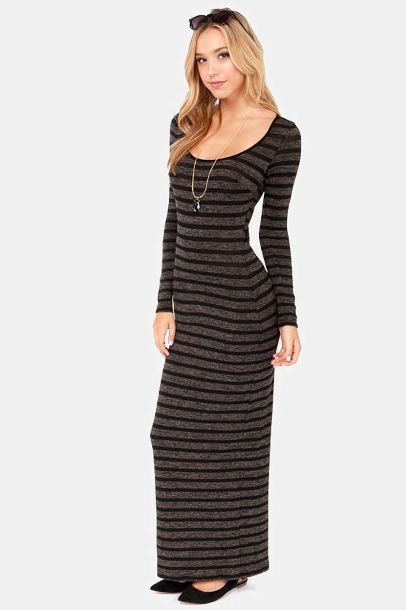 Cute Striped Dress - Maxi Dress - Long Sleeve Dress - Knit Dress - $53.00 - Lulus Cute Striped Dress - Maxi Dress - Long Sleeve Dress - Knit Dress - $53.00 - Lulus