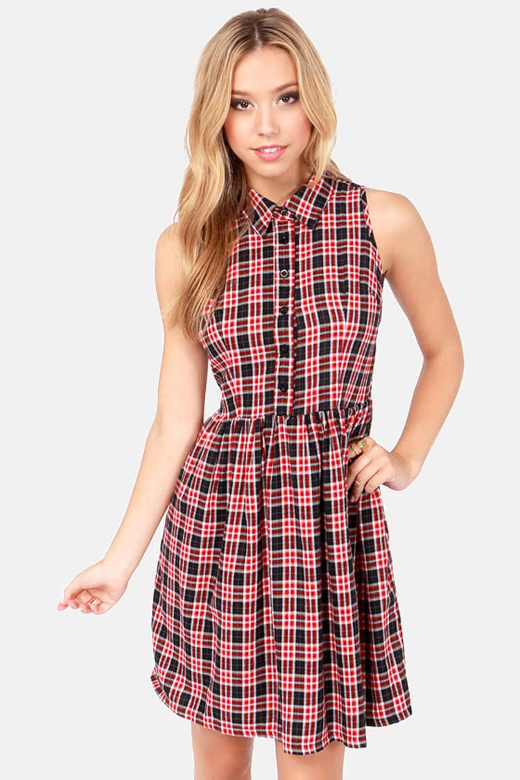 Cute Plaid Dress - Red and Black Plaid Dress - Skater Dress - $61.00 - Lulus Cute Plaid Dress - Red and Black Plaid Dress - Skater Dress - $61.00 - Lulus