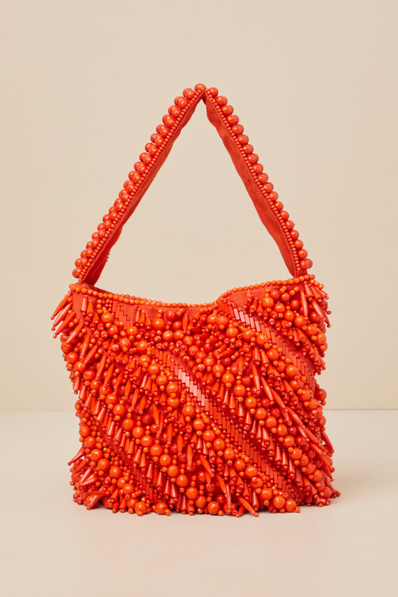 Orange Bucket Bag Beaded Bucket Bag Mini Bucket Hand Bag Lulus