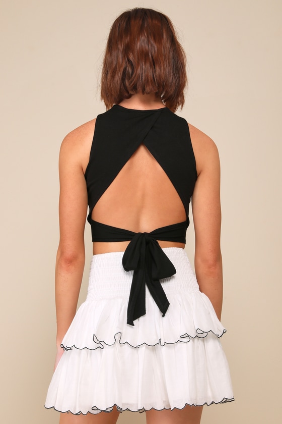 Lulus Charming Time White Smocked Tiered Mini Skirt In White
