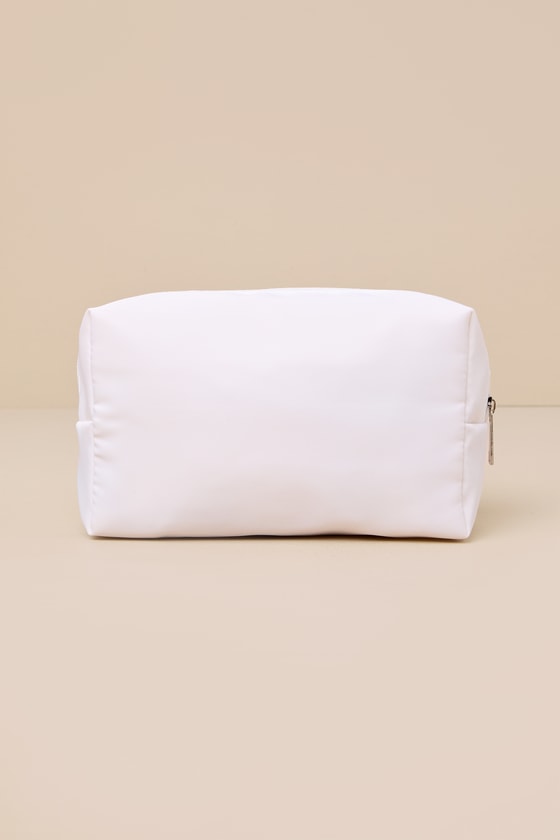 Lulus Wedded Beauty White Pearl Bride Cosmetic Pouch In White