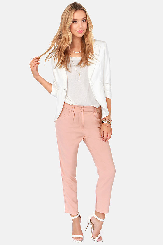 blush high waisted pants