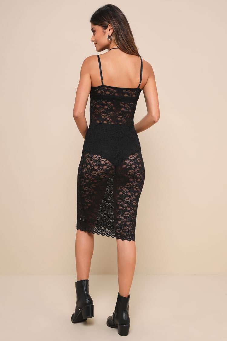 Black Sheer Lace Dress - Sheer Dress - Sexy Black Dress - Dress - Lulus