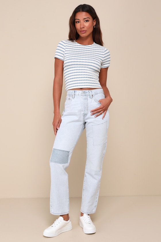 Levi's 501 Crop Feeling Cheeky - Light Wash Jeans - Denim