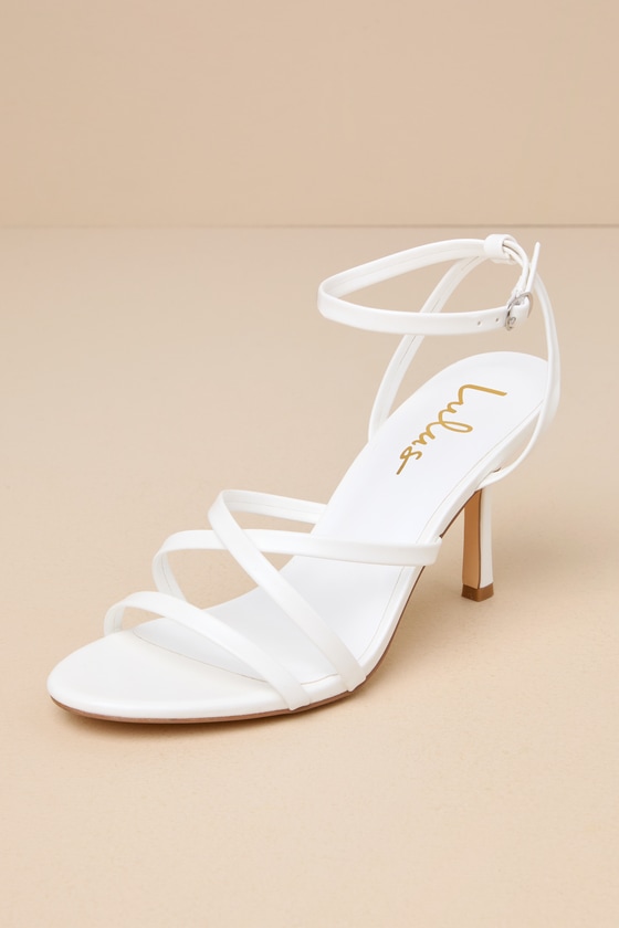White Strappy High Heels High Heel Sandals Ankle Strap Heels Lulus — free download