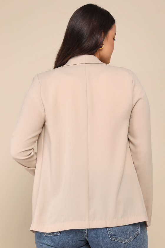 Miss Punctuality Taupe Lightweight Blazer - thumbnail 6