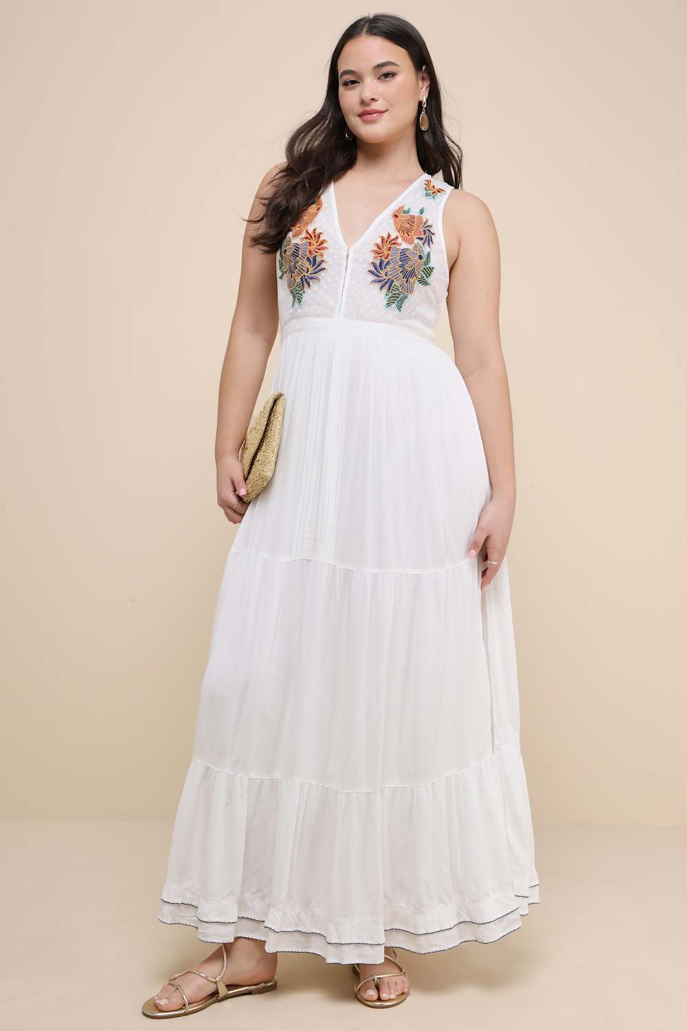 Tickets To Paradise White Embroidered Maxi Dress