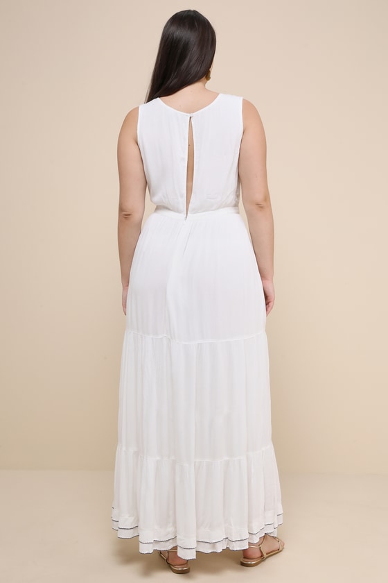 Tickets To Paradise White Embroidered Maxi Dress - thumbnail 3