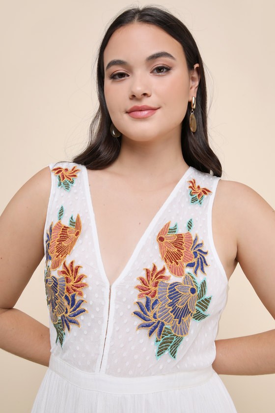 Tickets To Paradise White Embroidered Maxi Dress - thumbnail 5