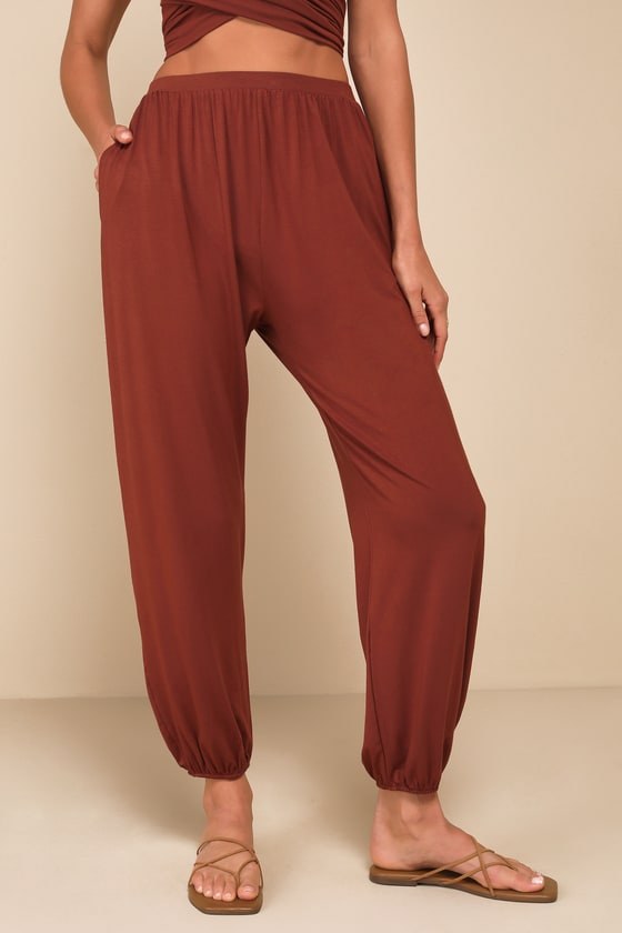 Lulus Doin' It Right Brown Wrap Two-piece Jumpsuit In Brown
