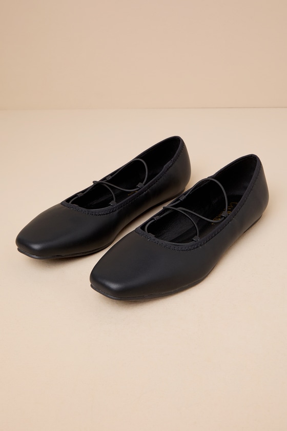 strappy black flats