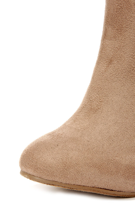 TAUPE VELOUR BOOTS 9671