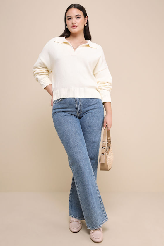 Cozy Forecast Ivory Collared Pullover Sweater 8