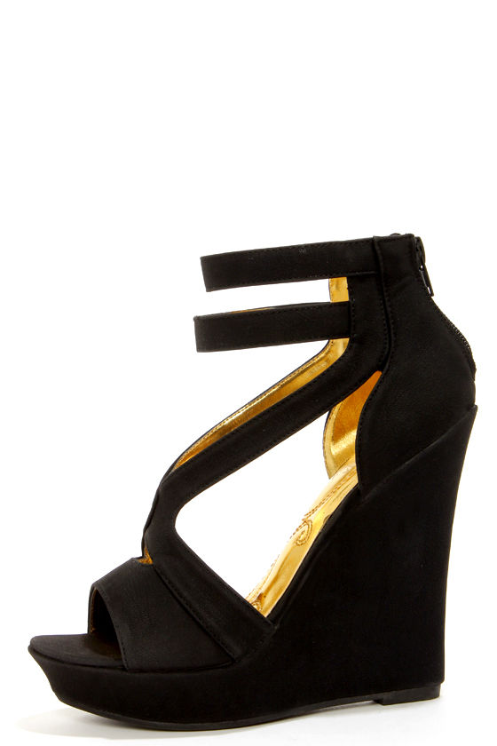 Sexy Black Shoes - Platform Wedges - Black Wedges - $47.00 - Lulus