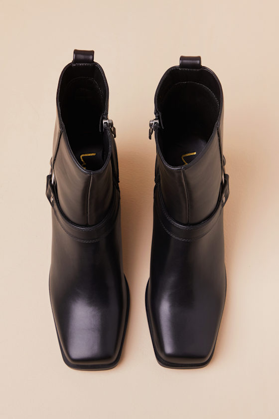 Lulus Sammson Black Mid-calf Moto Boots In Black
