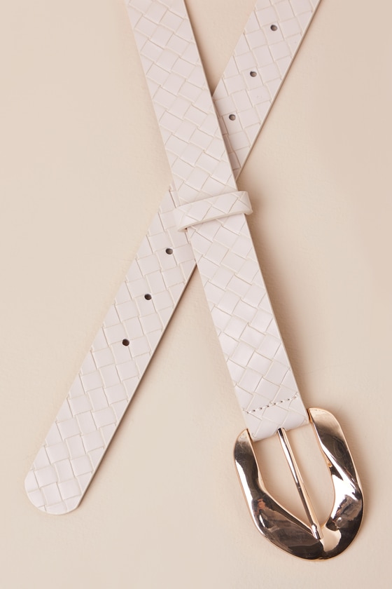 Ivory Woven Belt - Embossed Belt - Woven Belt - Belt - Lulus