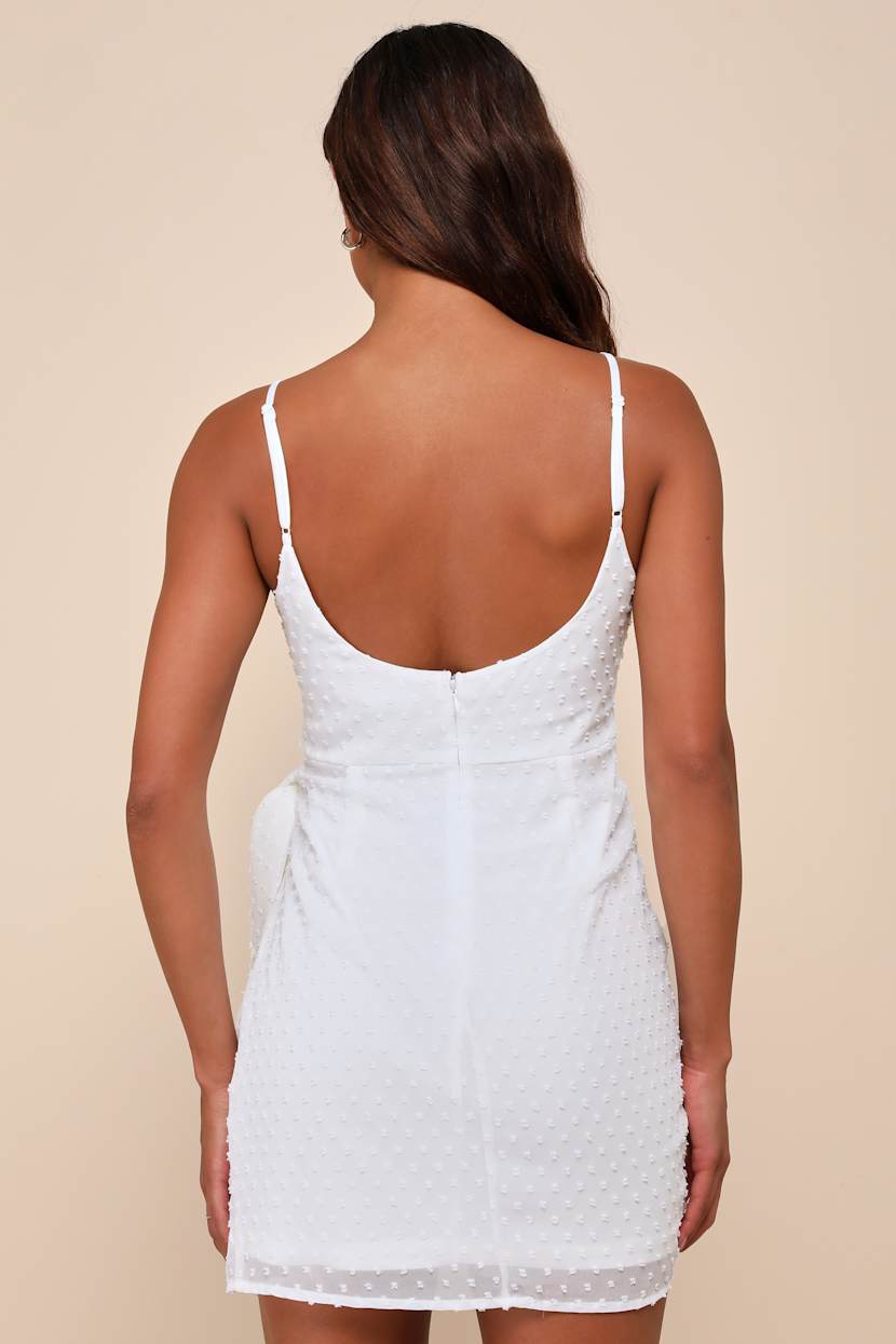 lulus wrap dress short White Wrap Dress - Swiss Dot Wrap Dress - Wrap Mini Dress