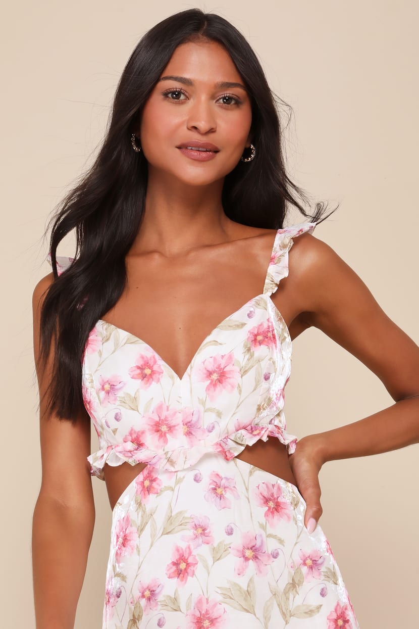white christmas dresses Momyknows White Floral Cut Out Off Shoulder Backless Cami Big Swing Elegant Vacation Maternity Hobo Photoshoot Baby Shower Maxi Dress White / Xs
