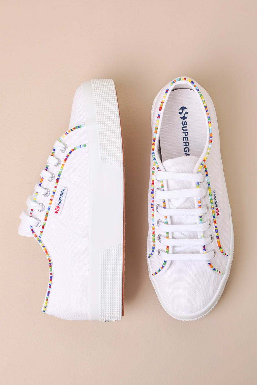 Color Superga Multi White Superga Rainbow Platform Shoes 2740