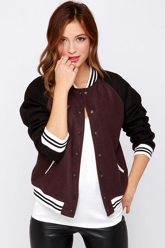 Cool Dark Burgundy Jacket - Varsity Jacket - Baseball Jacket - $66.00 ...