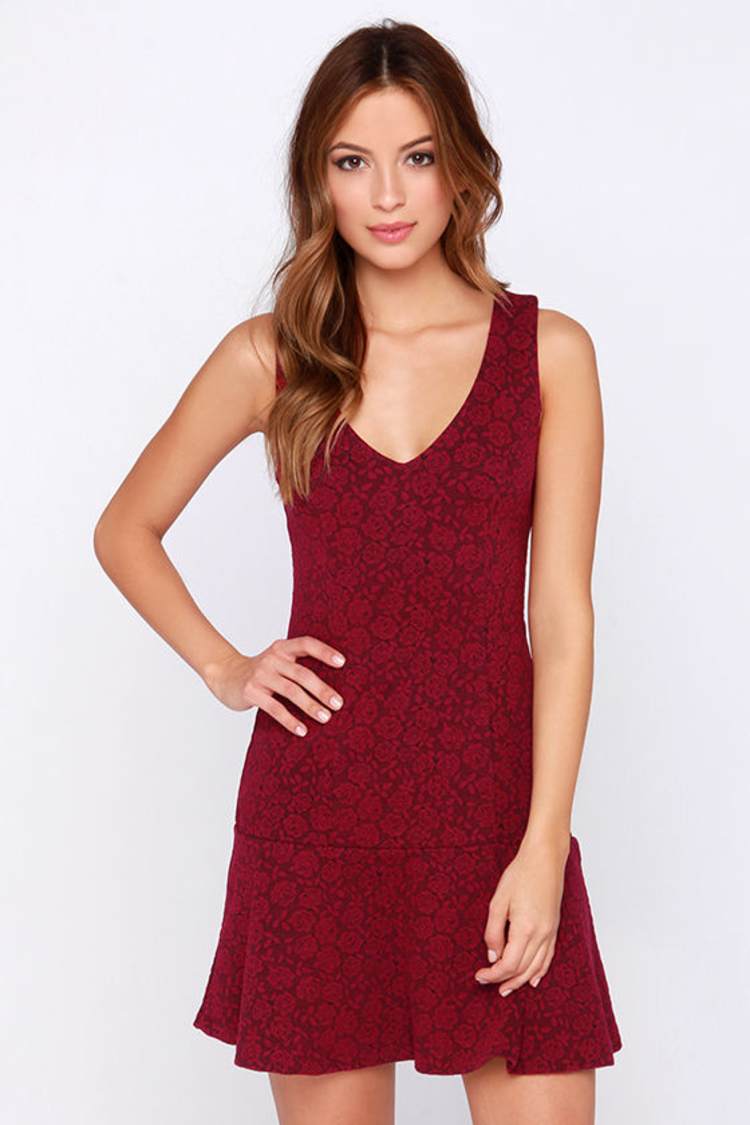 slim fit dress slacks Rihoas Elegant Pleated Maxi Dress Square Neck A-Line Dress For Wedding Guest, Holiday Party, Evening Party, Wine Red / S