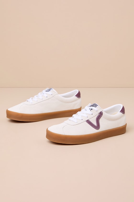 Sport Low Marshmallow and Port Royale Color Block Suede Sneakers 1