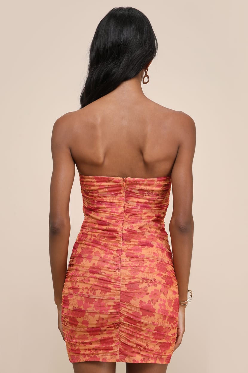 knee length dresses for ladies Spring Fever Lace-Up Back Mini Dress Floral Pink main image 0