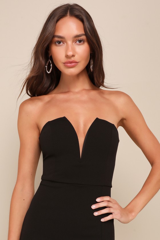 Dedicated to Glamour Black Strapless Maxi Dress - thumbnail 3