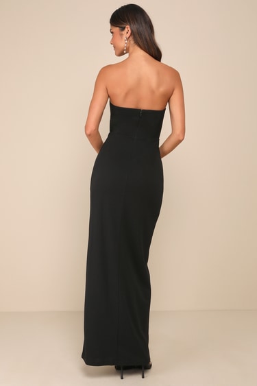 Black Strapless Asymmetrical Column Maxi Dress | Womens | X-Small (Available in M) | 100% Polyester | Lulus | Homecoming | Holiday Dresses | Prom Black Strapless Asymmetrical Column Maxi Dress | Womens | X-Small (Available in M) | 100% Polyester | Lulus | Homecoming | Holiday Dresses | Prom