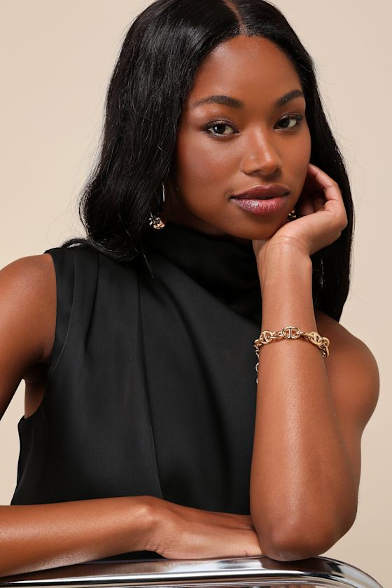 LULUS ADVANTAGEOUS PERFECTION BLACK SATIN ASYMMETRICAL ROMPER 