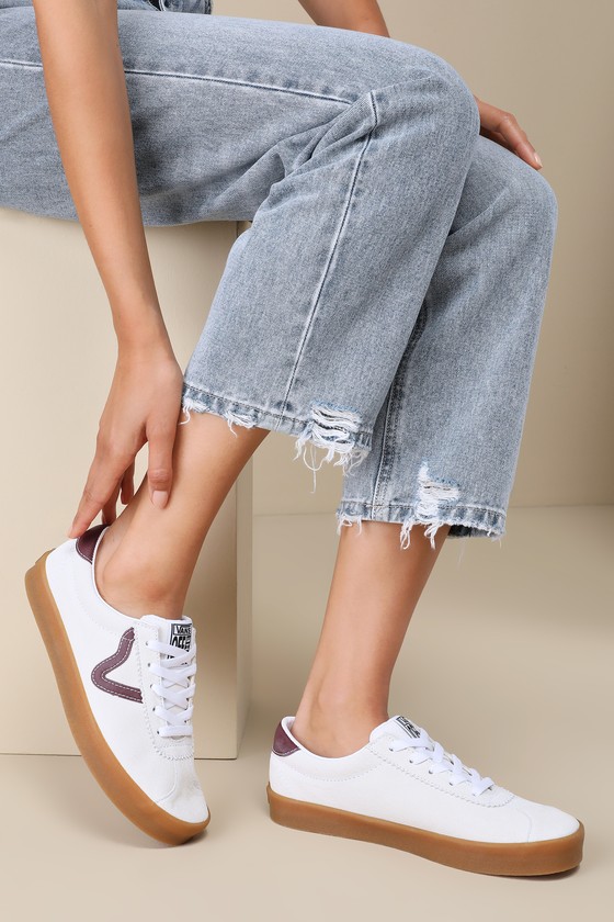 Sport Low Marshmallow and Port Royale Color Block Suede Sneakers 1