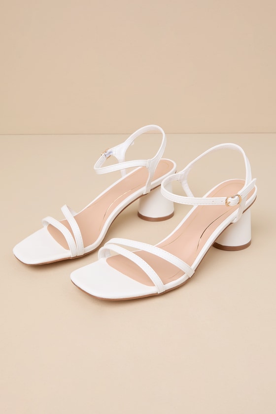 Hanaye White Ankle Strap High Heel Sandals 2
