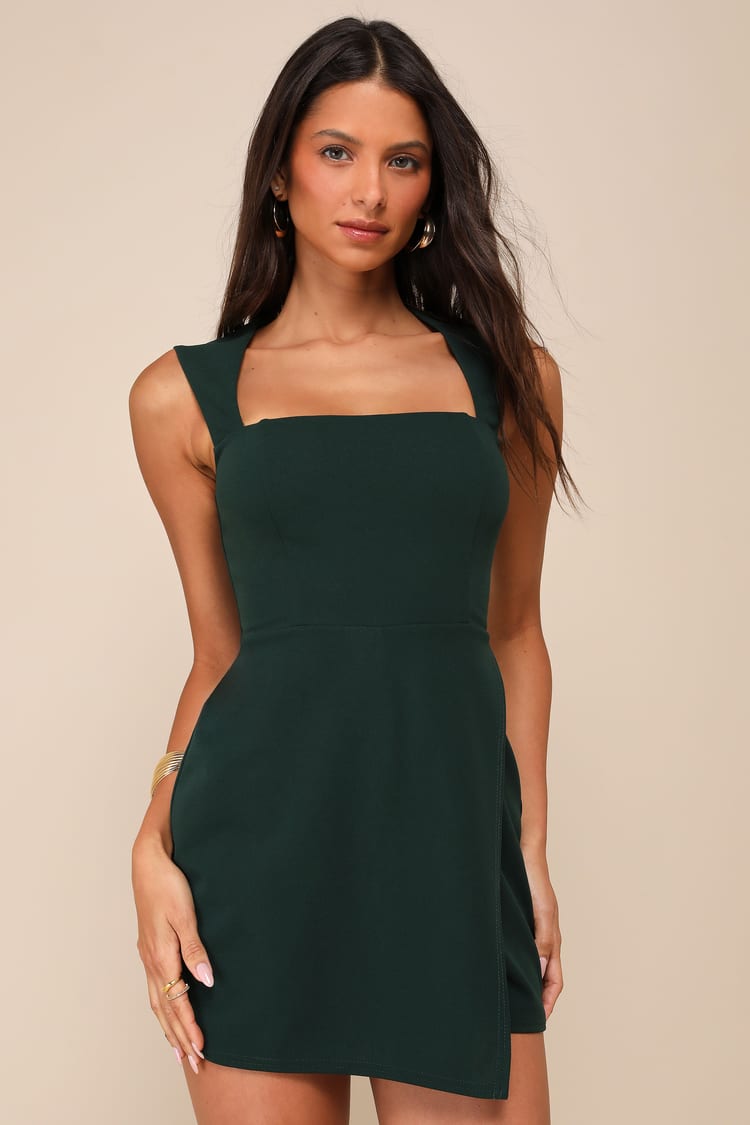 Green Skort Romper - Square Neck Romper - Sleeveless Romper - Lulus Green Skort Romper - Square Neck Romper - Sleeveless Romper - Lulus