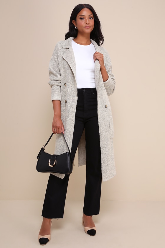 Cuddle Club Beige Long Sleeve Sweater Coat 7