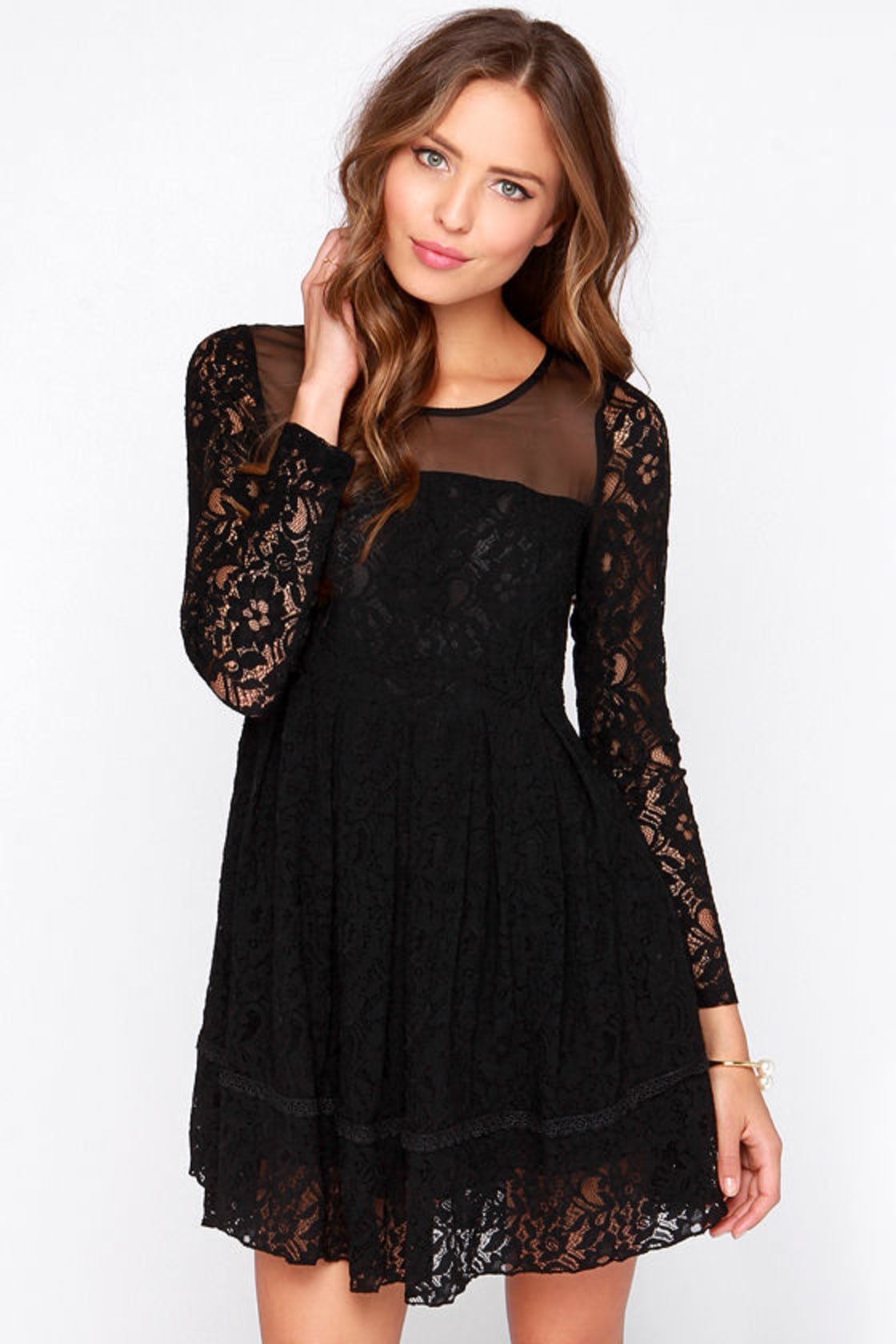 Gurdon Black Dress - Long Sleeve Dress - Lace Dress - $88.00 - Lulus