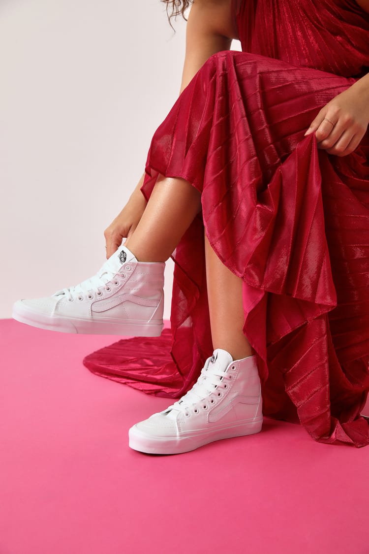 Vans Sk8-Hi Tapered - White High-Top Sneakers - Lace-Up  display picture 1