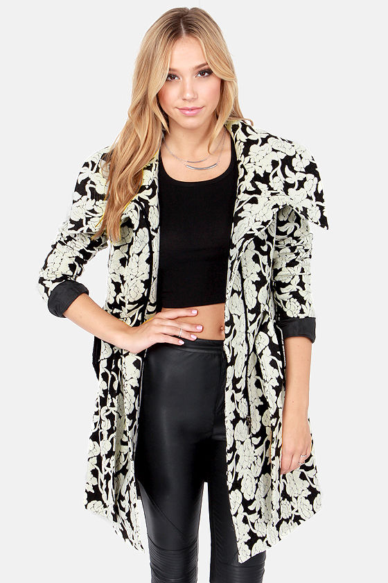 Cute Floral Print Coat - Jacquard Coat - Retro Coat - $151.00 - Lulus