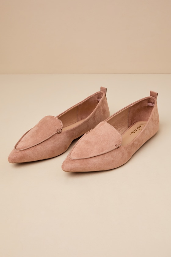 Emmy Camel Suede Pointed Loafers 6