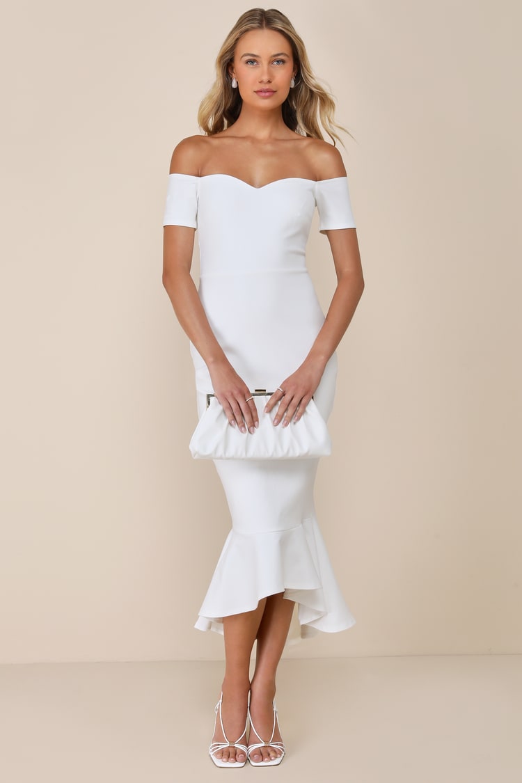 knee length dresses for ladies Tulle Midi Simple Wedding Dress Millie